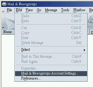 Select Mail & Newsgroup Account Settings